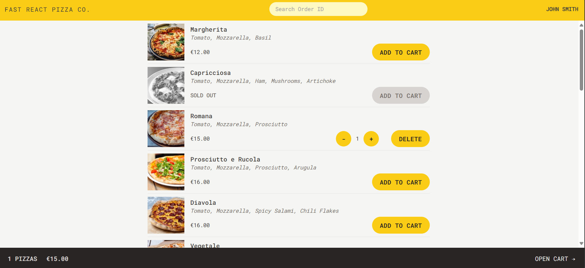 Fast React Pizza project image